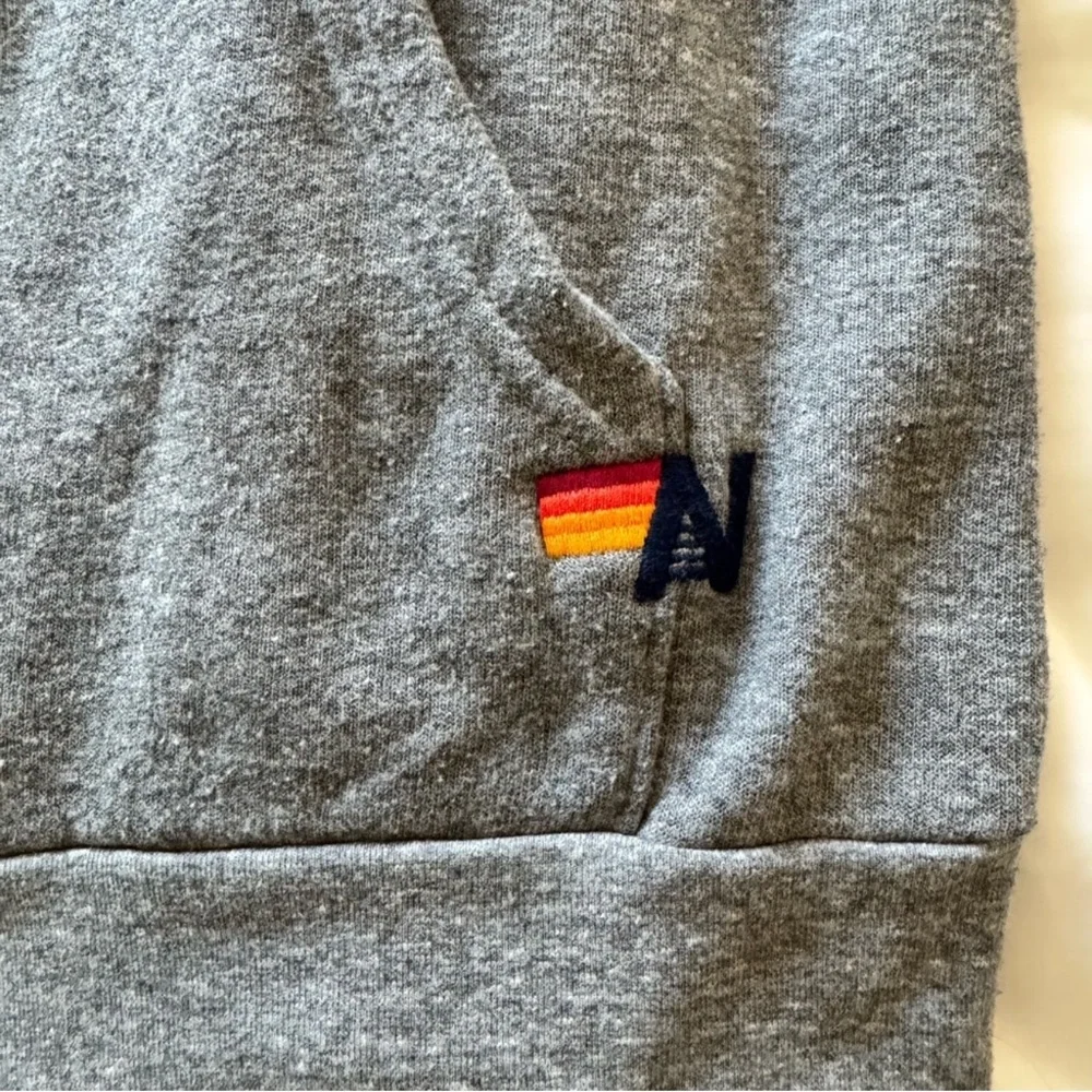 Aviator Nation La Jolla Zip Hoodie Heather Gray Rainbow Logo Sweatshirt Size M - Picture 5 of 10